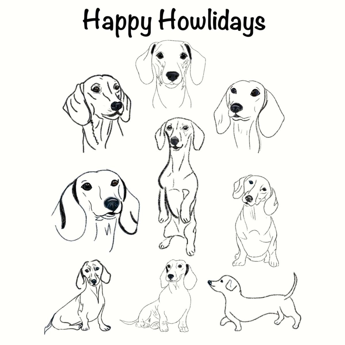 Dachshund through the snow cards printable, Dachshund Christmas Cards, Printable Funny Christmas Card, Unleash The holiday cheer, Doxie - Jarijadecreations