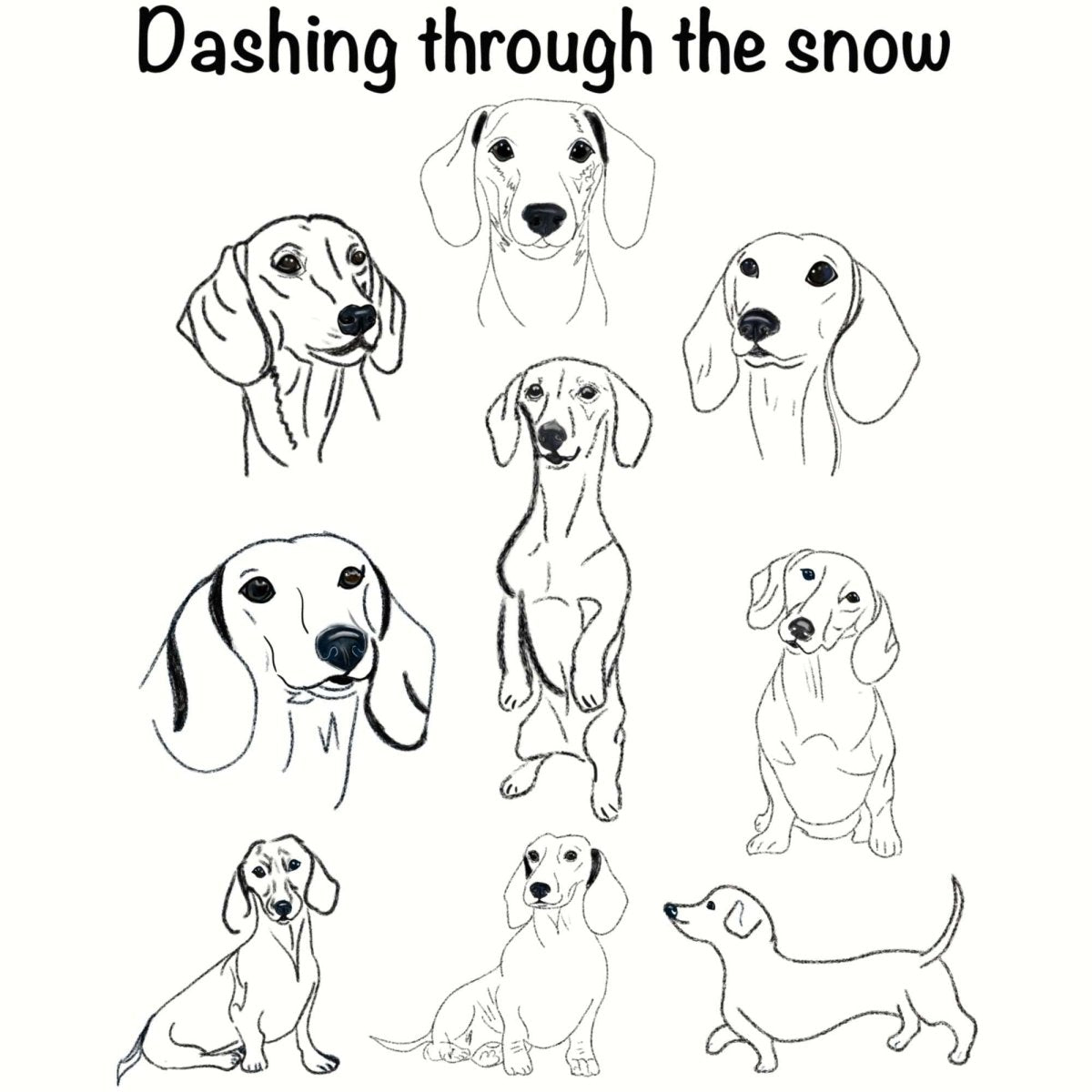 Dachshund through the snow cards printable, Dachshund Christmas Cards, Printable Funny Christmas Card, Unleash The holiday cheer, Doxie - Jarijadecreations