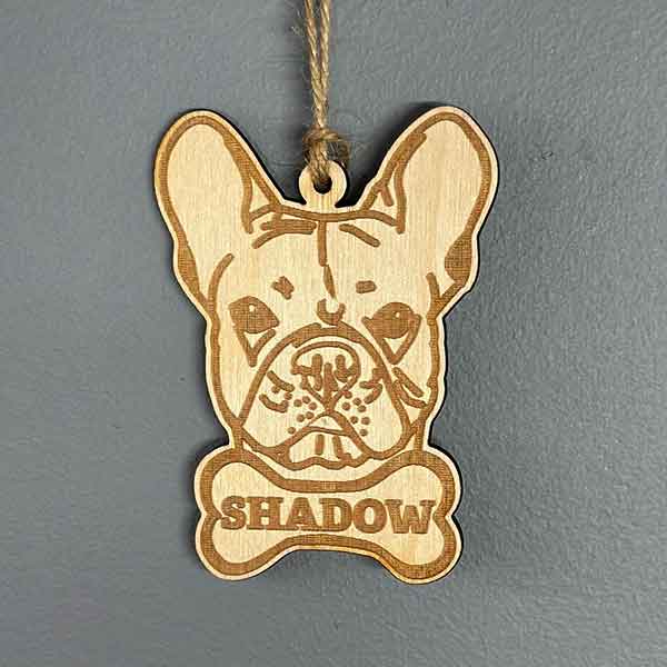french bulldog personalized ornament with bone