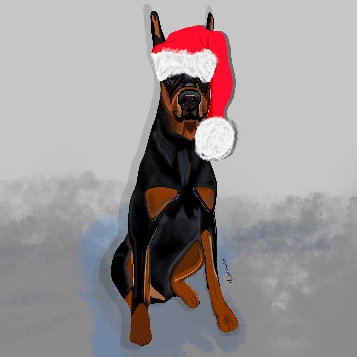 A Paw - sitively Perfect Holiday Gift: Personalized Doberman Portraits - Jarijadecreations