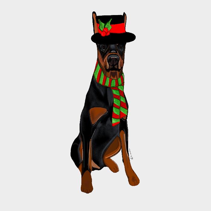 A Paw - sitively Perfect Holiday Gift: Personalized Doberman Portraits - Jarijadecreations