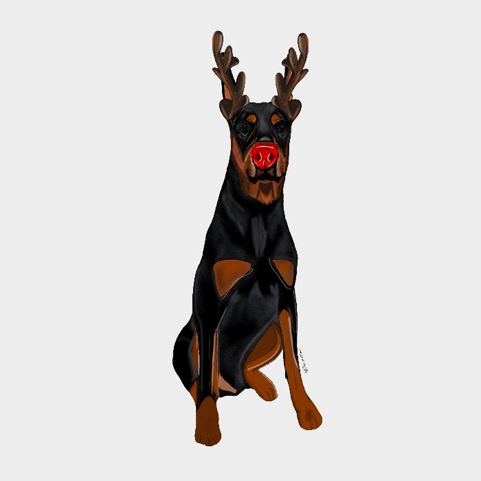 A Paw - sitively Perfect Holiday Gift: Personalized Doberman Portraits - Jarijadecreations