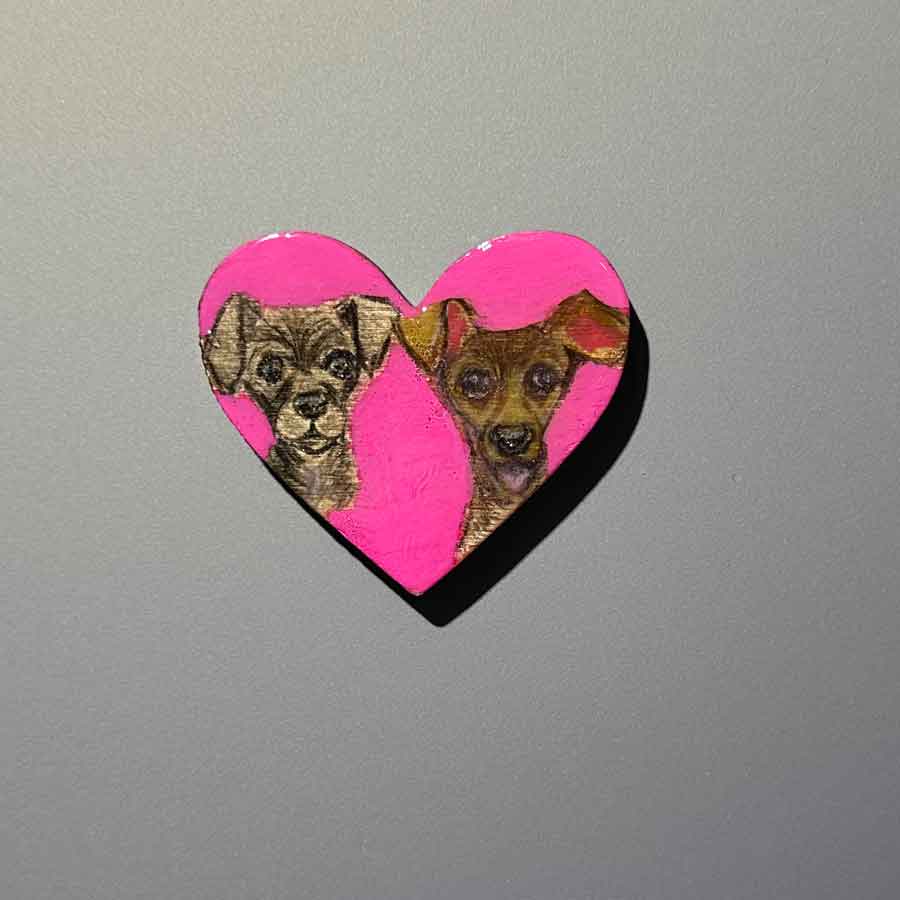 Custom Schnauzer Heart - Shaped Magnet - Unique Mini Pet Art for Your Fridge or Gift! - Jarijadecreations