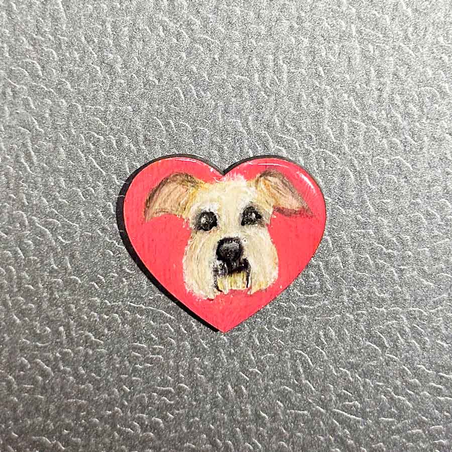 Custom Schnauzer Heart - Shaped Magnet - Unique Mini Pet Art for Your Fridge or Gift! - Jarijadecreations