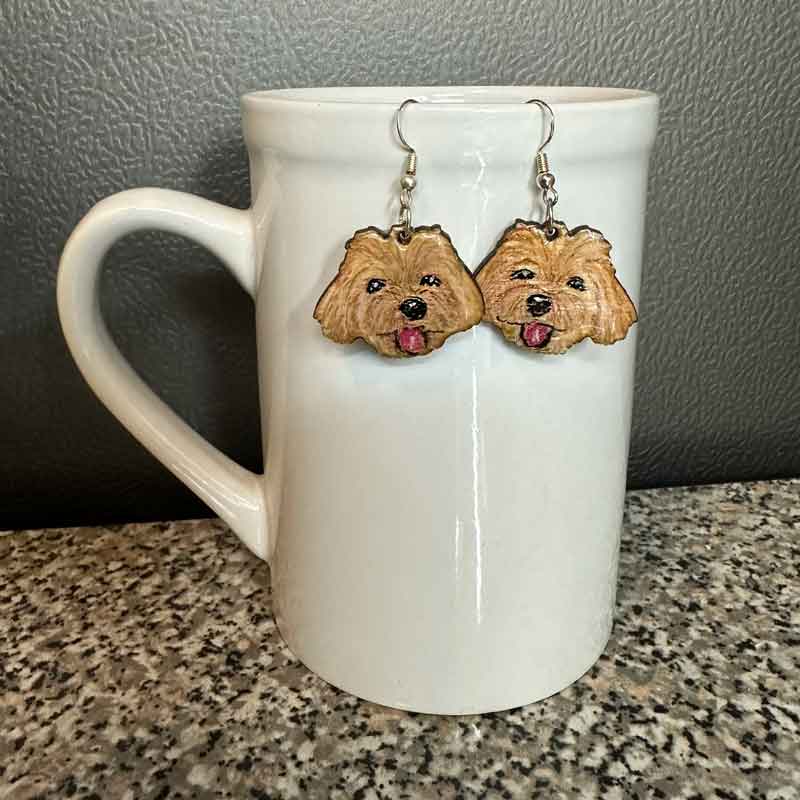 Handmade One - of - a - Kind Custom Pet Earrings, Original Goldendoodle Jewelry - Jarijadecreations