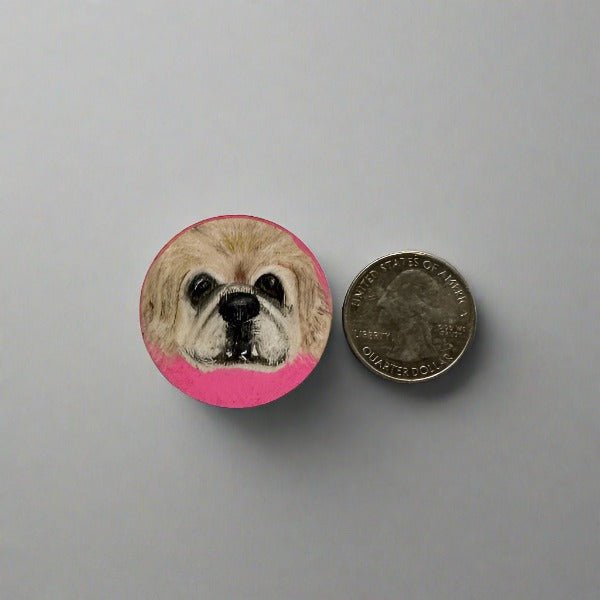 Pekingese Small Magnets Hand Painted for Lockers - Jarijadecreations
