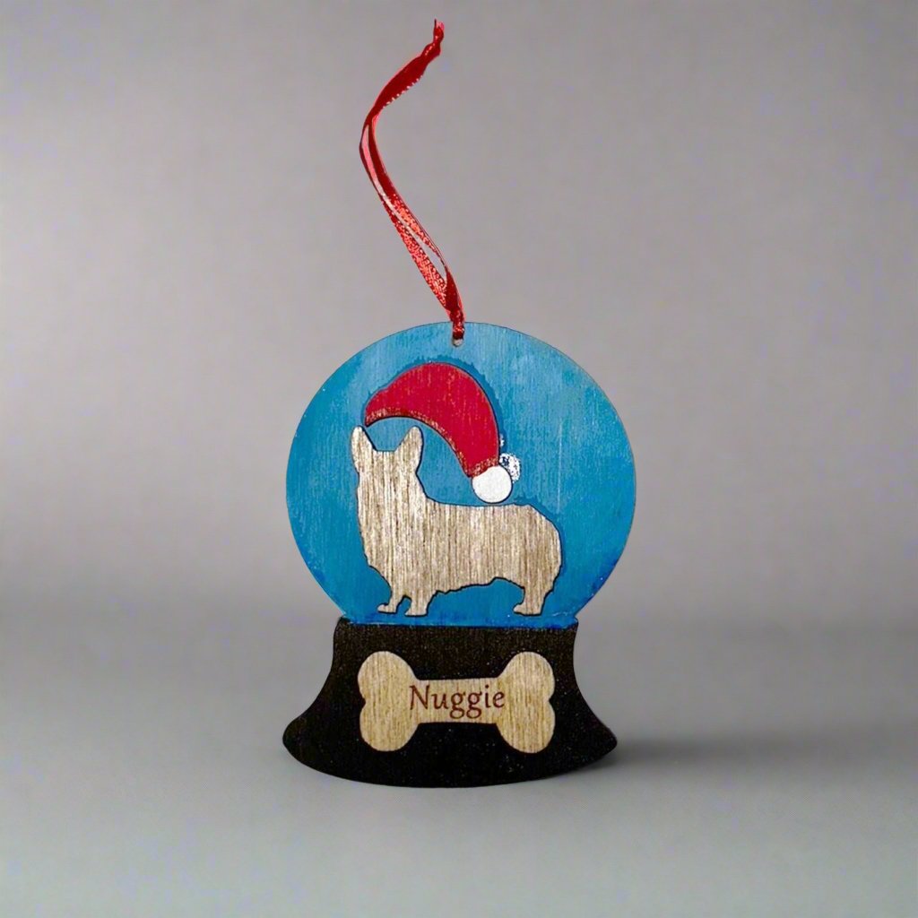 Personalized Dog Snow Globe Christmas Ornament - Jarijadecreations