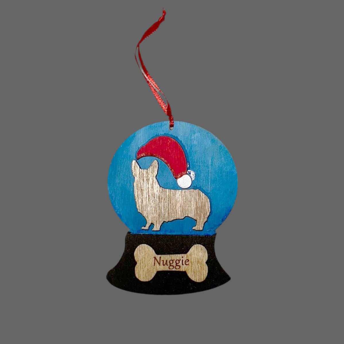 Personalized Dog Snow Globe Christmas Ornament - Jarijadecreations