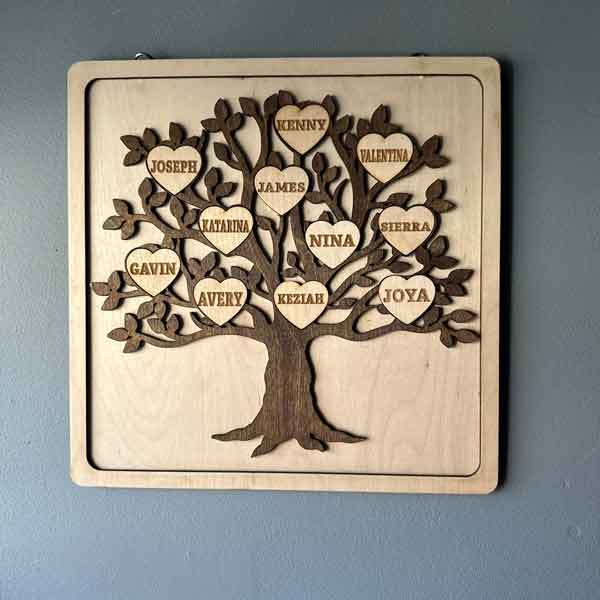 Personalized Grandkids Family Tree Wall Hanging With Names - Jarijadecreations