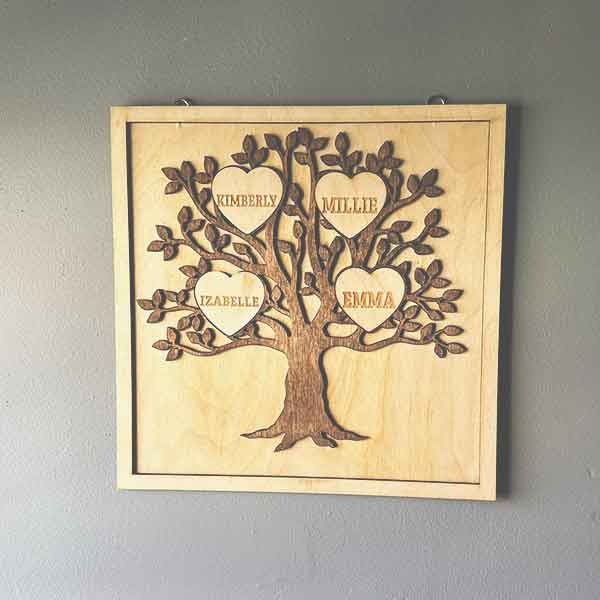 Personalized Grandkids Family Tree Wall Hanging With Names - Jarijadecreations