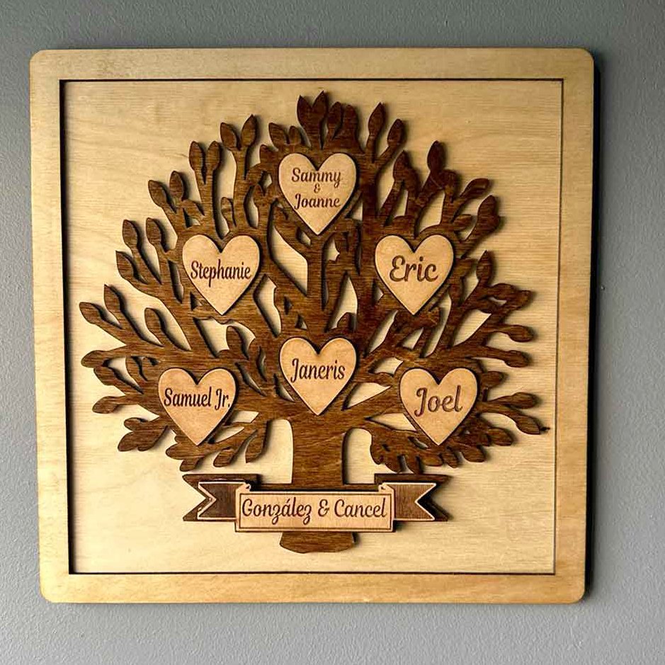 Personalized Grandkids Family Tree Wall Hanging With Names - Jarijadecreations