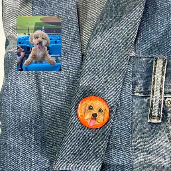 Personalized Hand - Drawn Poodle Pet Portrait Pin, Unique Handmade Jewelry Broach - Jarijadecreations