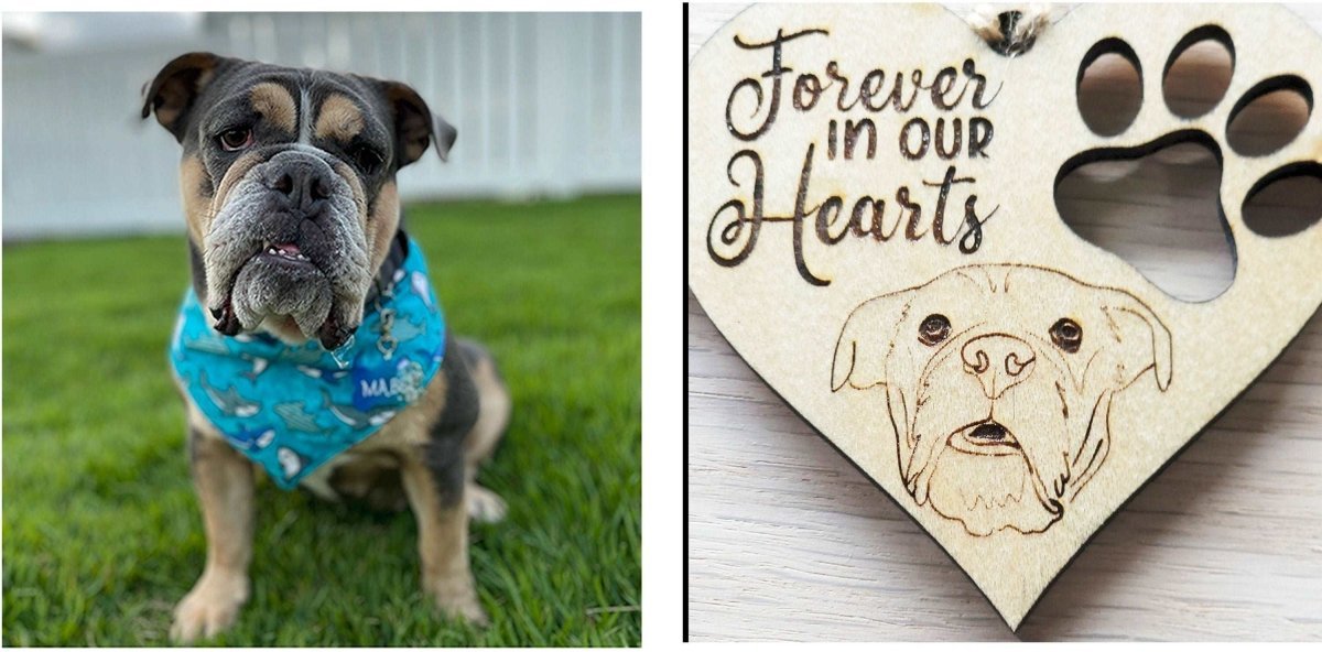 Personalized Pet Memorial With Angel Wing Ornament - Jarijadecreations