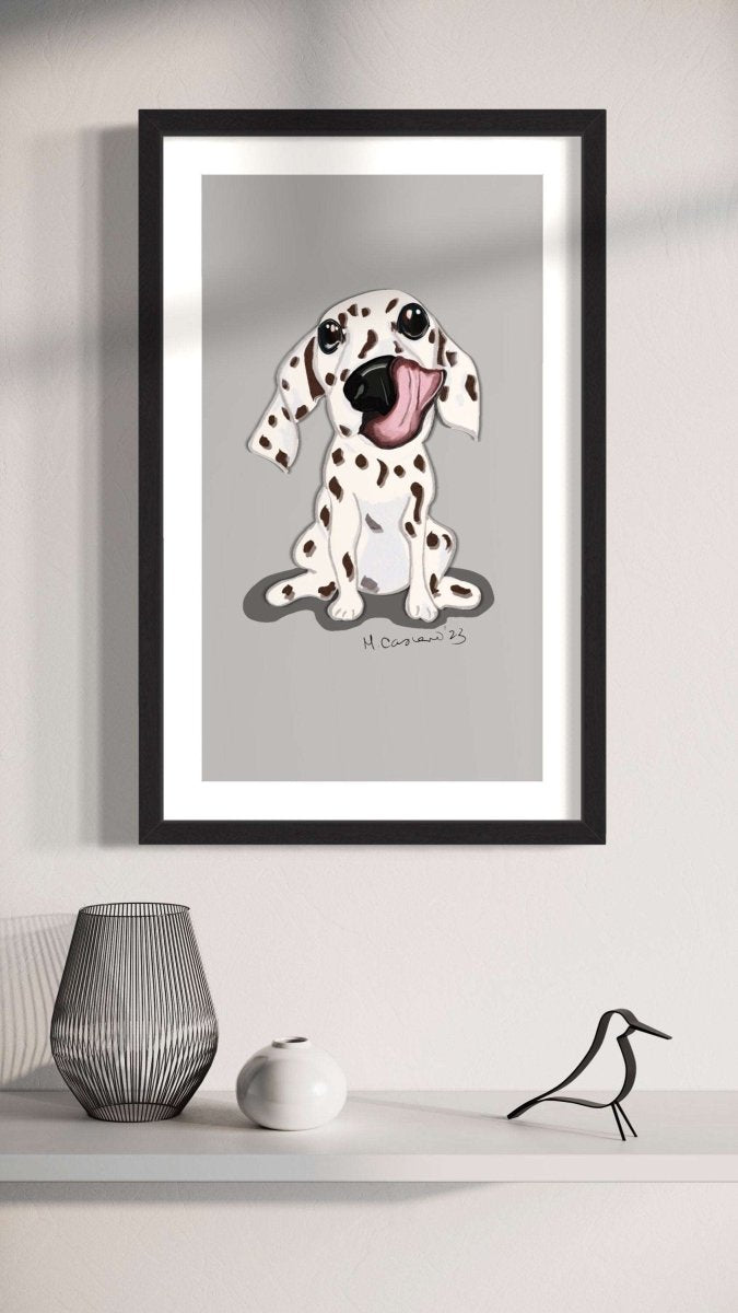 Custom Dalmatian Cartoon Painting from Photo, Cute Cartoon Pet Portrait Drawing Gift Idea for Pet Lovers - Jarijadecreations