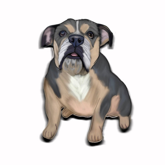 English Bulldog Custom Memorial Portrait, English Bulldog Memorial Gift Idea, - Jarijadecreations