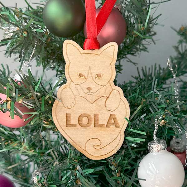 Personalized Cat Christmas Tree Ornament - Jarijadecreations