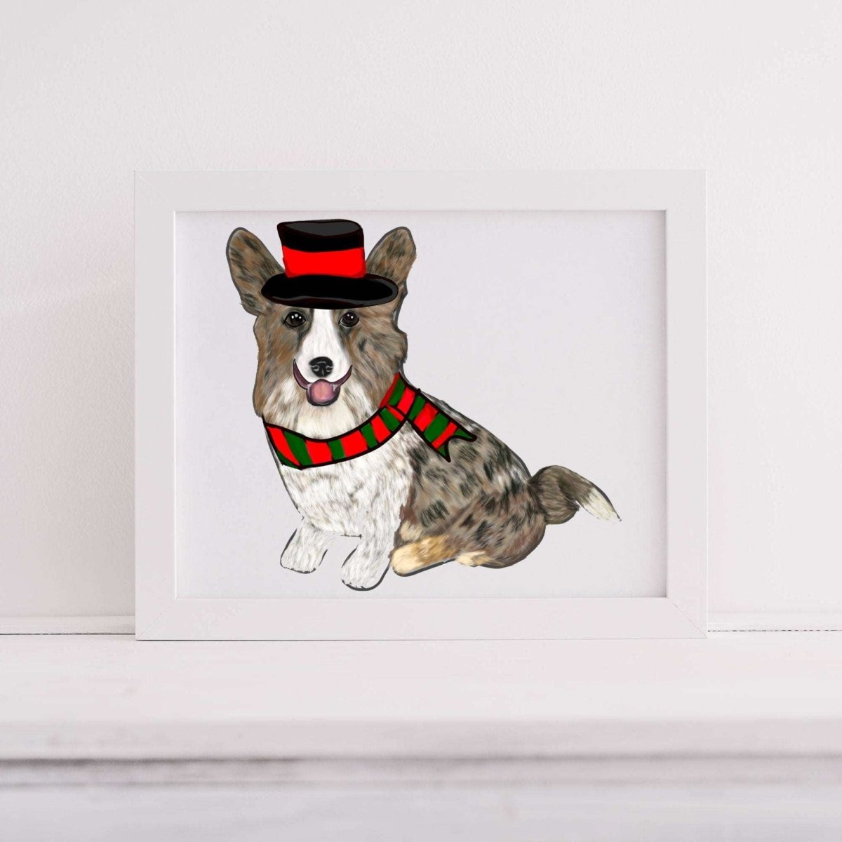 Personalized Corgi pet portrait, Unique Gifts for Corgi Lovers, Dog portrait with a Santa hat, Personalized Dog Gifts for Owner, Wall décor - Jarijadecreations