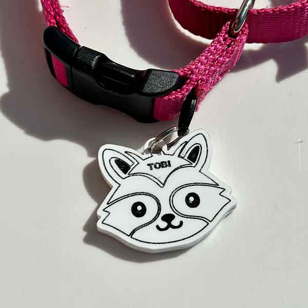 Personalized Racoon Pet ID Tags, Unique Acrylic Pet Tag For Your Pet - Jarijadecreations